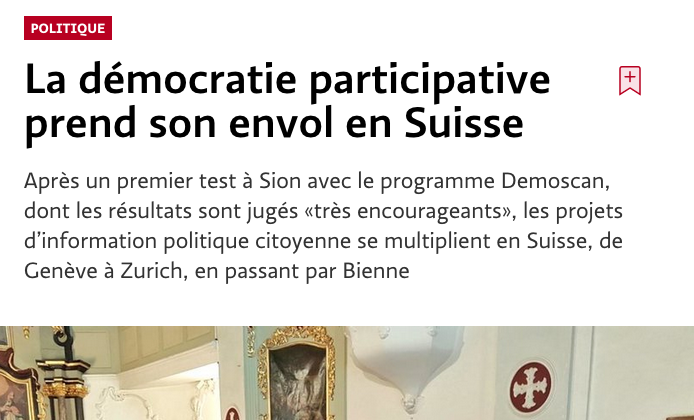 La démocratie participative prend son envol en Suisse